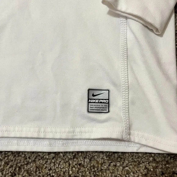 Nike Dri-Fit Long Sleeve Shirt Womens White BYU Mock Neck Thermal Run Panthers M - Picture 13 of 15